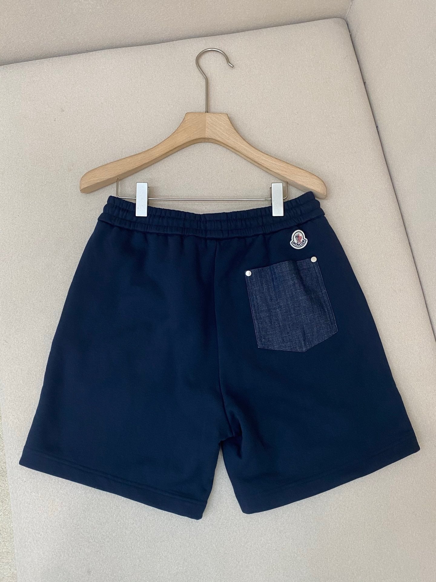 Moncler Cotton and Denim Shorts "Navy Blue"