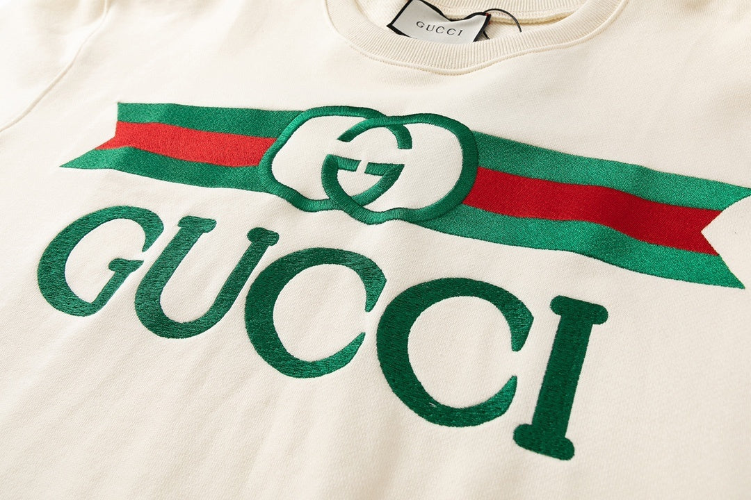 Gucci Embroided Logo Sweatshirt "Beige"