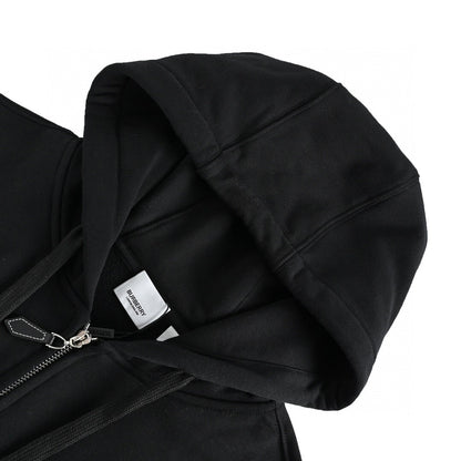 Burberry Zip-Up Rabbit Logo Print Hoodie "Black"