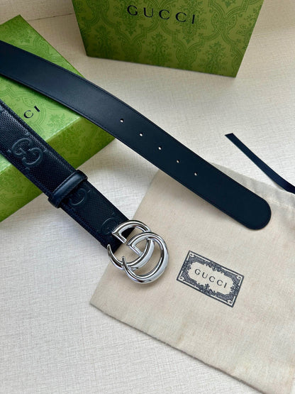 Gucci GG Marmont Leather Belt "Black"