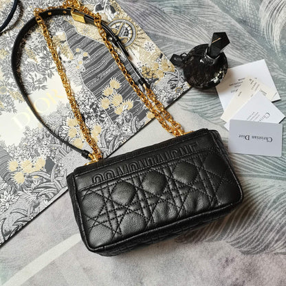 Dior Small Dior Caro Bag "Black Supple Cannage Calfskin"