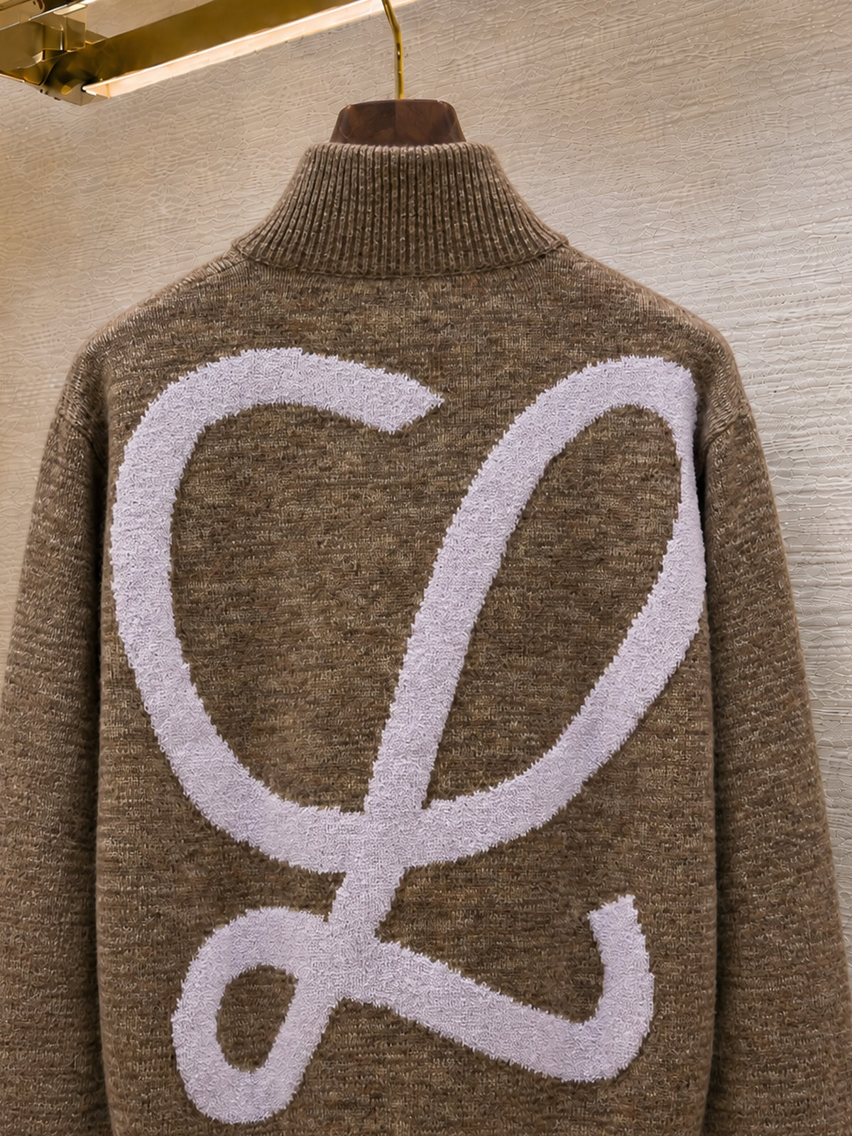 Loewe Zip-up Cardigan in Cotton, Linen and wool "Beige"