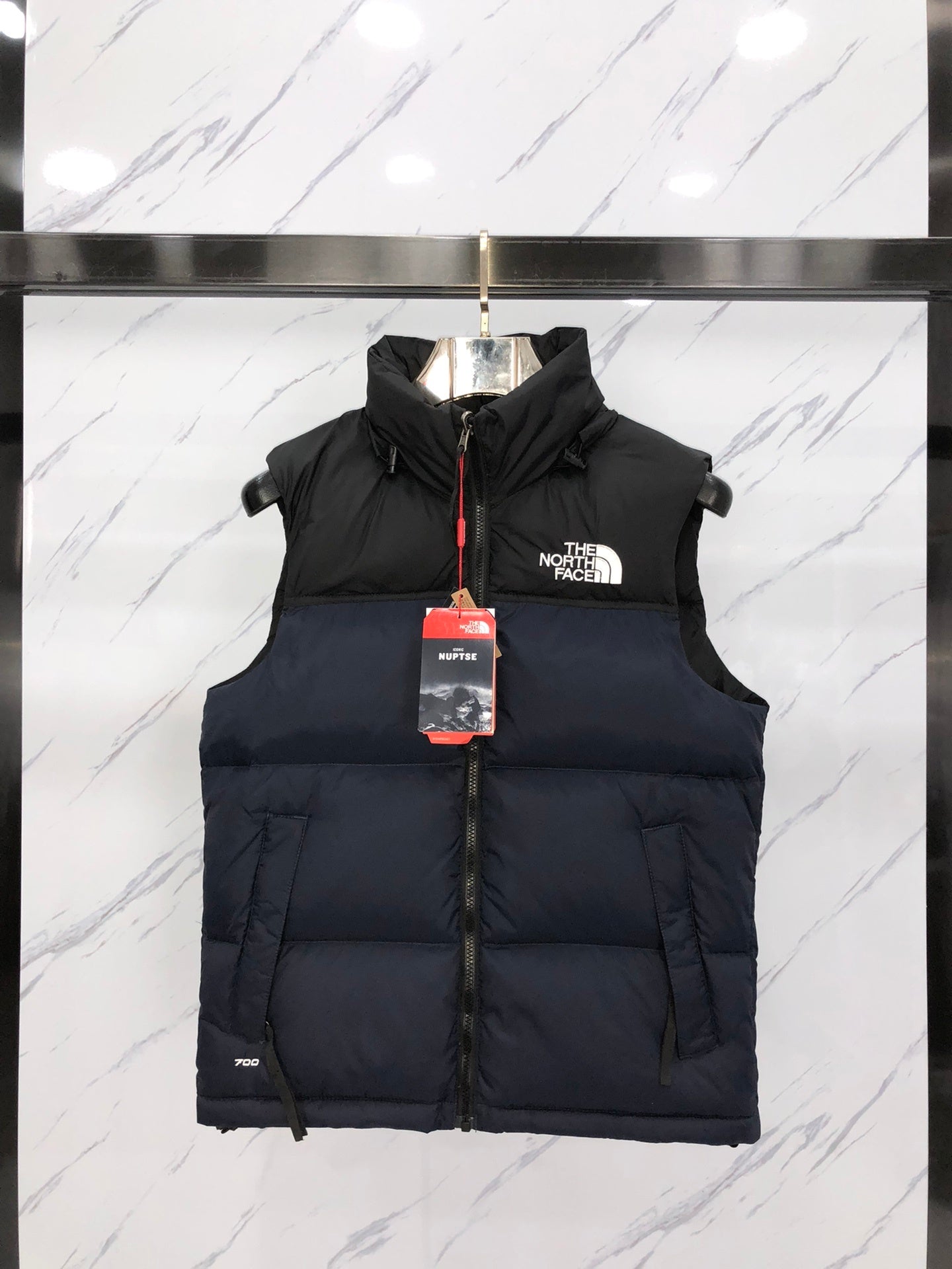 The North Face Nuptse 700 Down Vest "Navy Blue-Black"