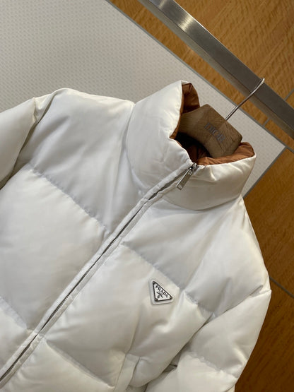 Prada Re-Nylon Short Down Jacket "White"