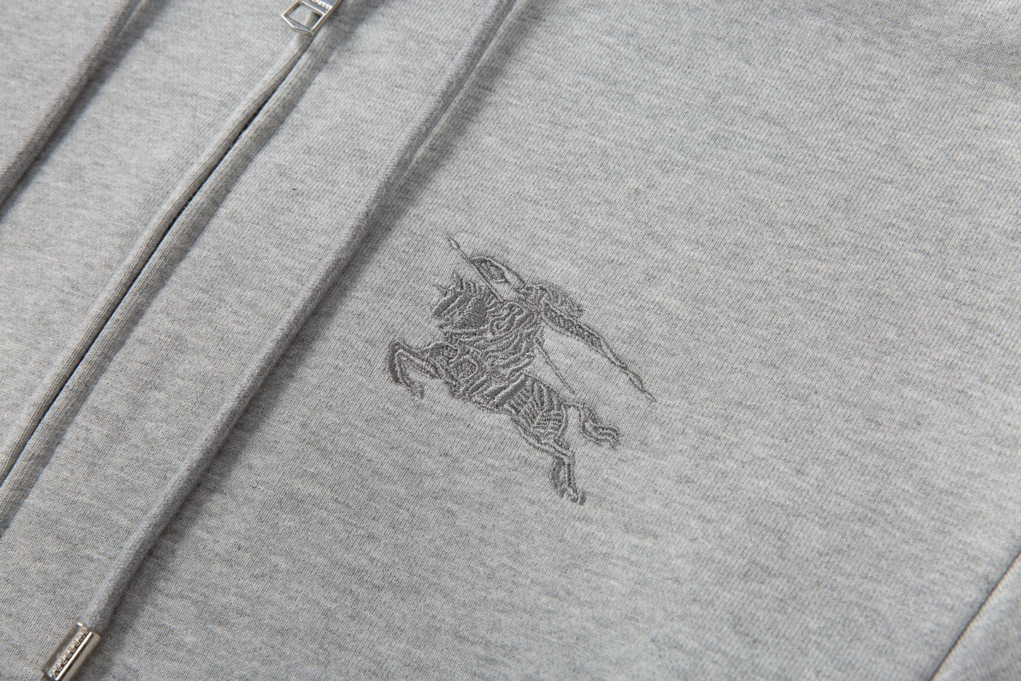 Burberry Hove Check Embroidery Logo Zip-Up Hoodie "Grey"