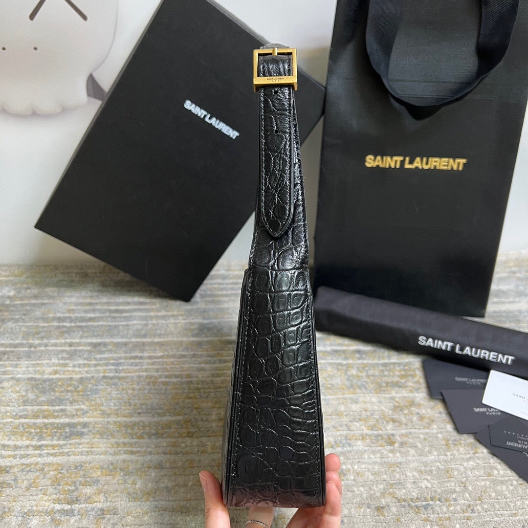 Saint Laurent Le 5 a 7 in Crocodile-Embossed Leather