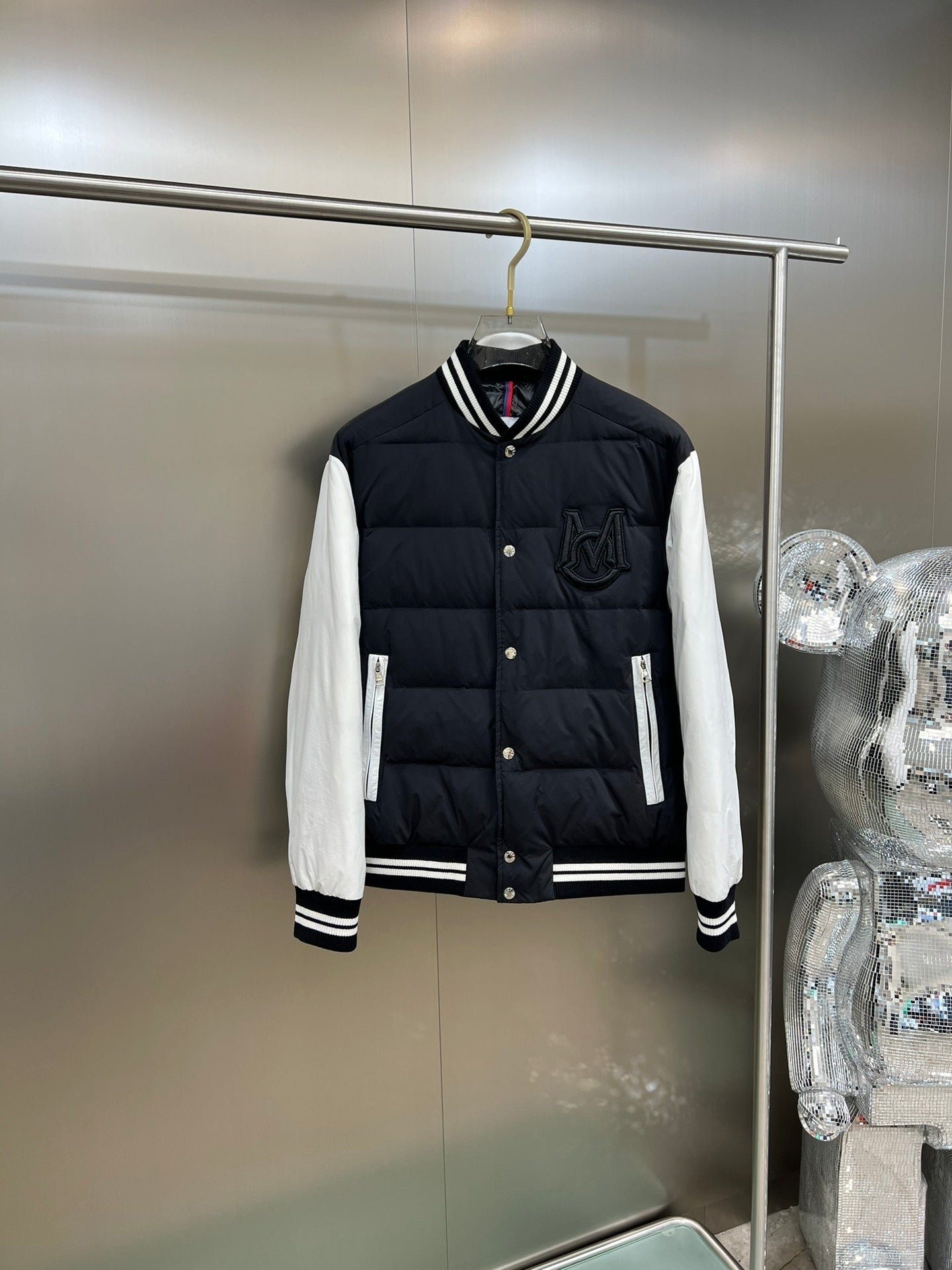 Moncler Bouchet Down Bomber Jacket "Black-White"