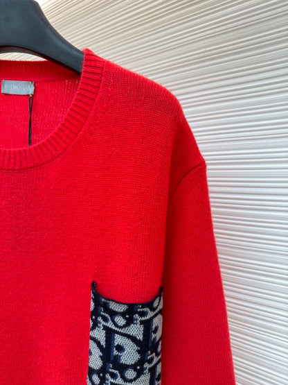 Dior Oblique Sweater "Red Cotton Jersey"