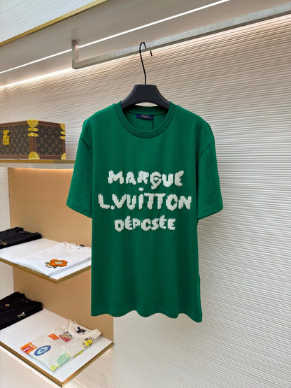 Louis Vuitton Embroidered Signature Short-Sleeved T-Shirt "Vibrant Green"