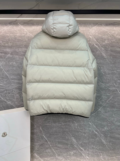 Moncler Forez Hooded Short Down Jacket "Stone Grey"