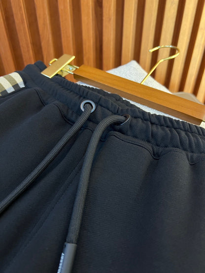 Burberry Cotton Vintage Check Trim Jogging Pants "Black"