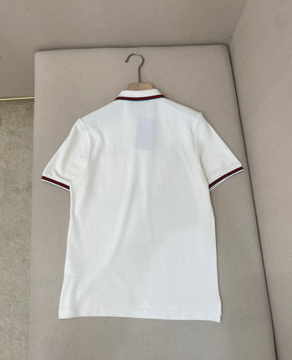 Gucci Cotton Polo T-Shirt with Embroidery "White"