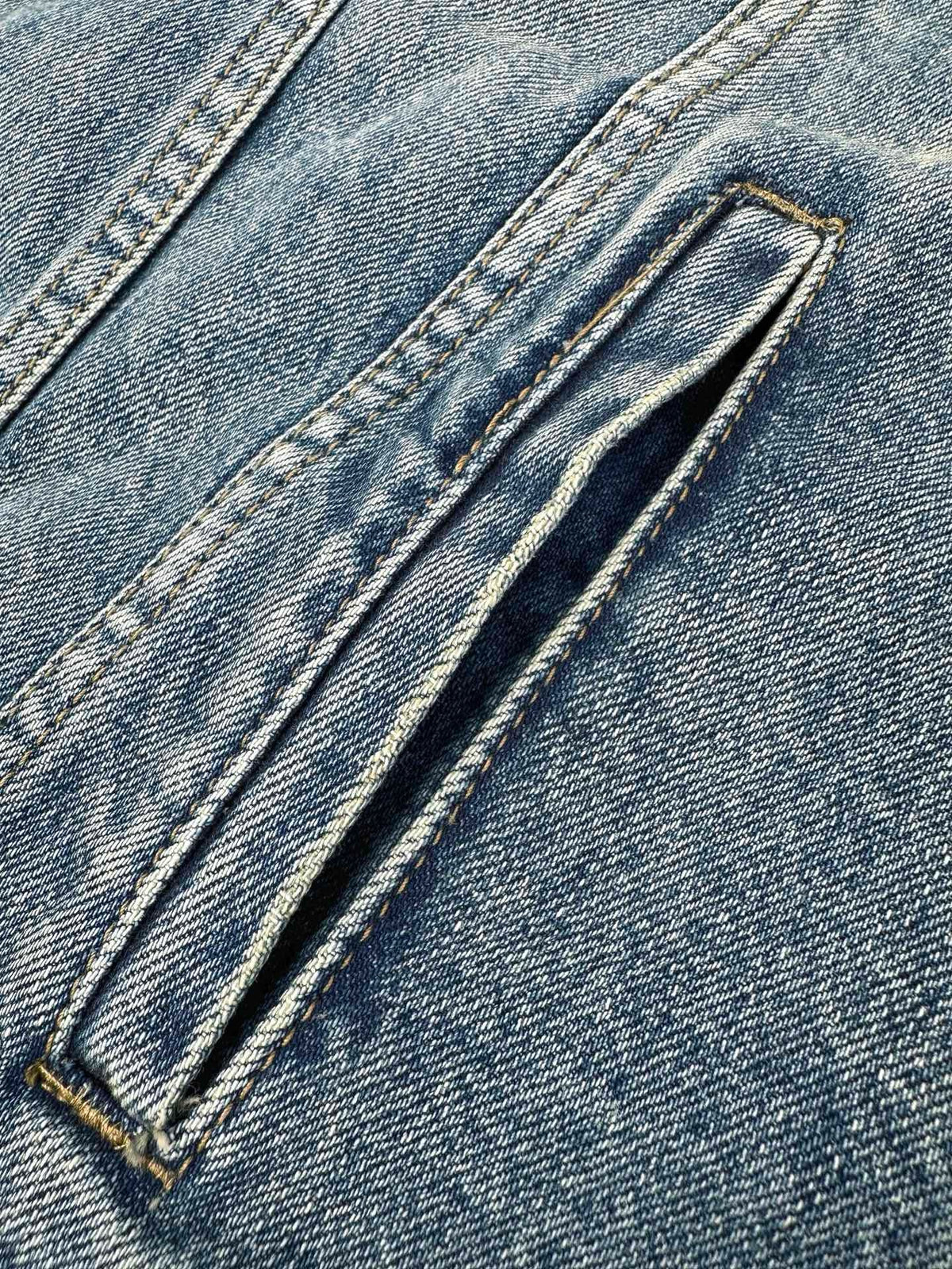 Prada Leather-Trimmed Denim Jacket