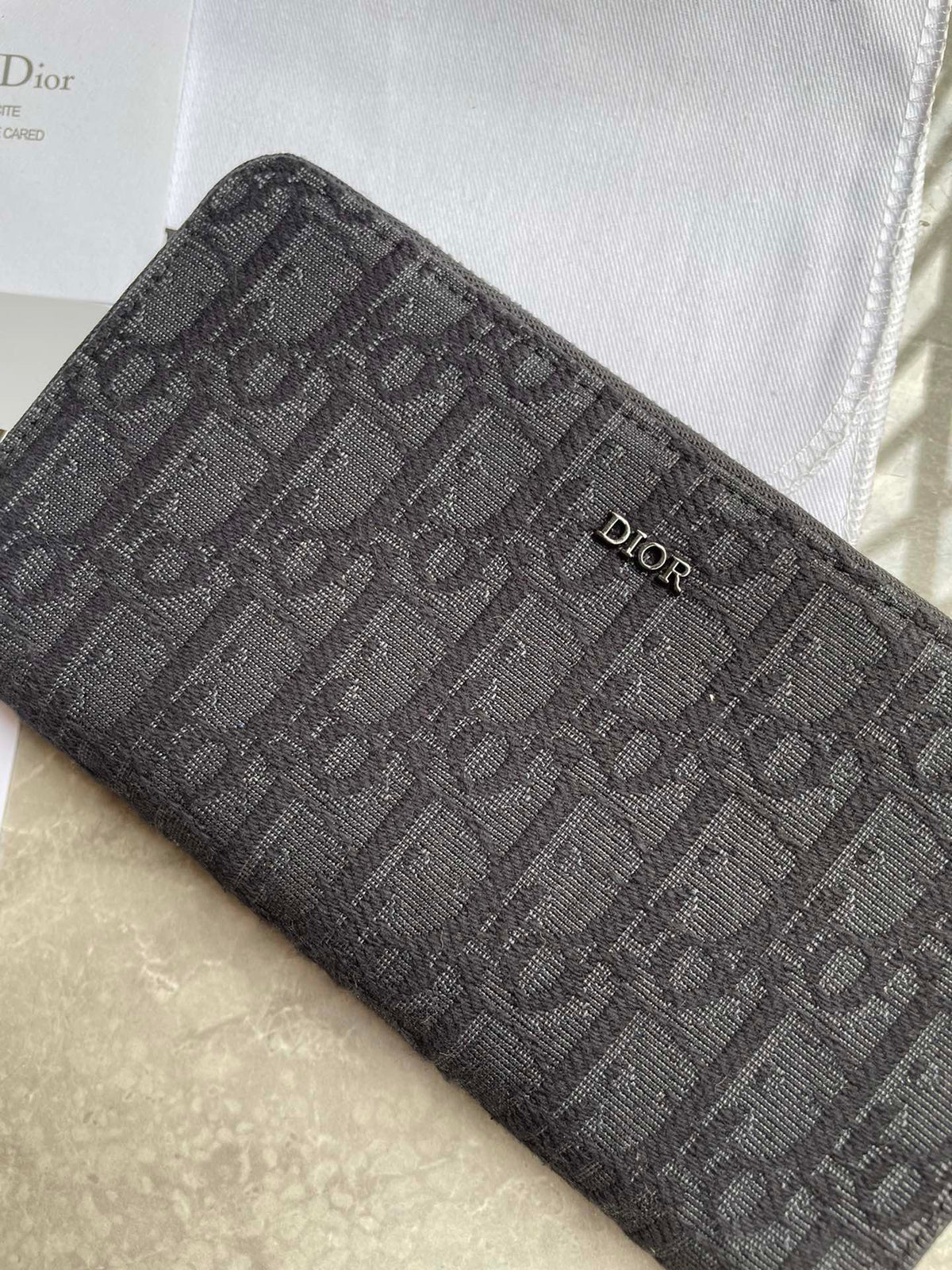 Dior Zipped Long Wallet "Black Dior Oblique Jacquard"