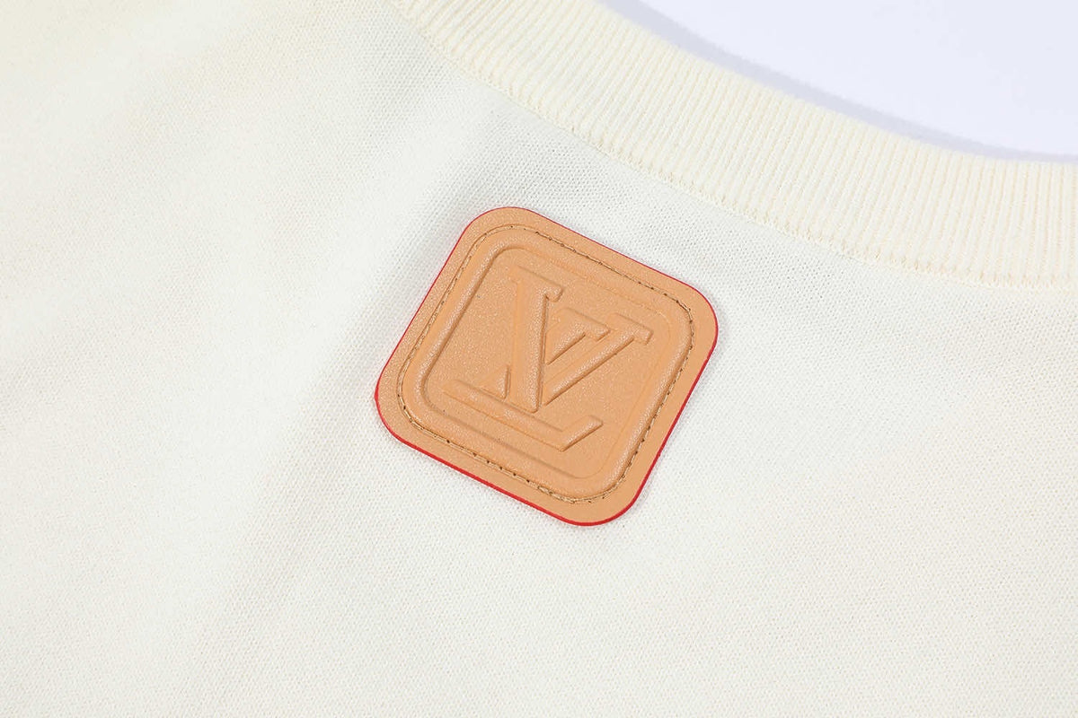 Louis Vuitton VVN Patch Short-Sleeved Cotton Crewneck "White"