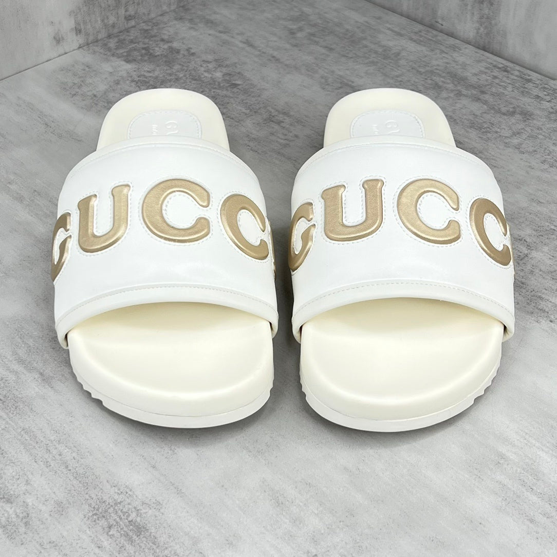 Gucci Slides "Cream-Gold"