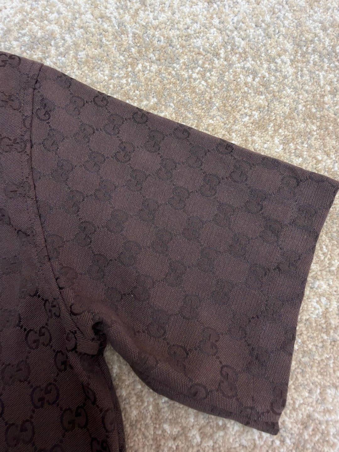 Gucci GG Canvas Linen Blend Bowling Shirt "Brown"