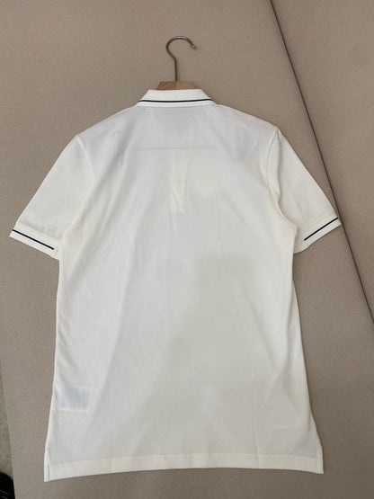 Moncler Logo Patch Cotton Polo T-Shirt "White"
