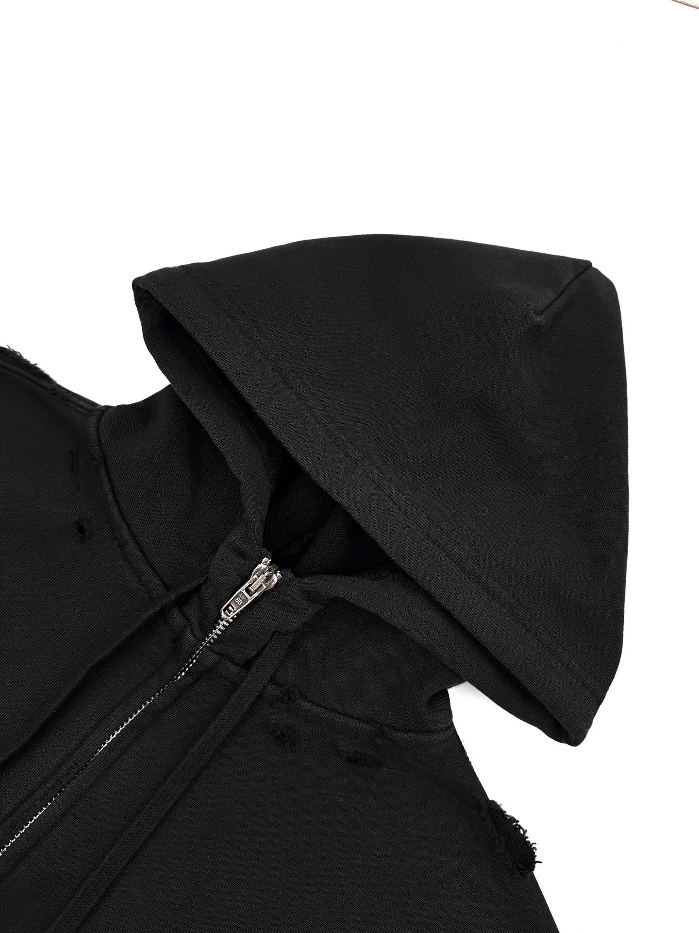 Balenciaga Tape Logo Zip-up Hoodie "Black"