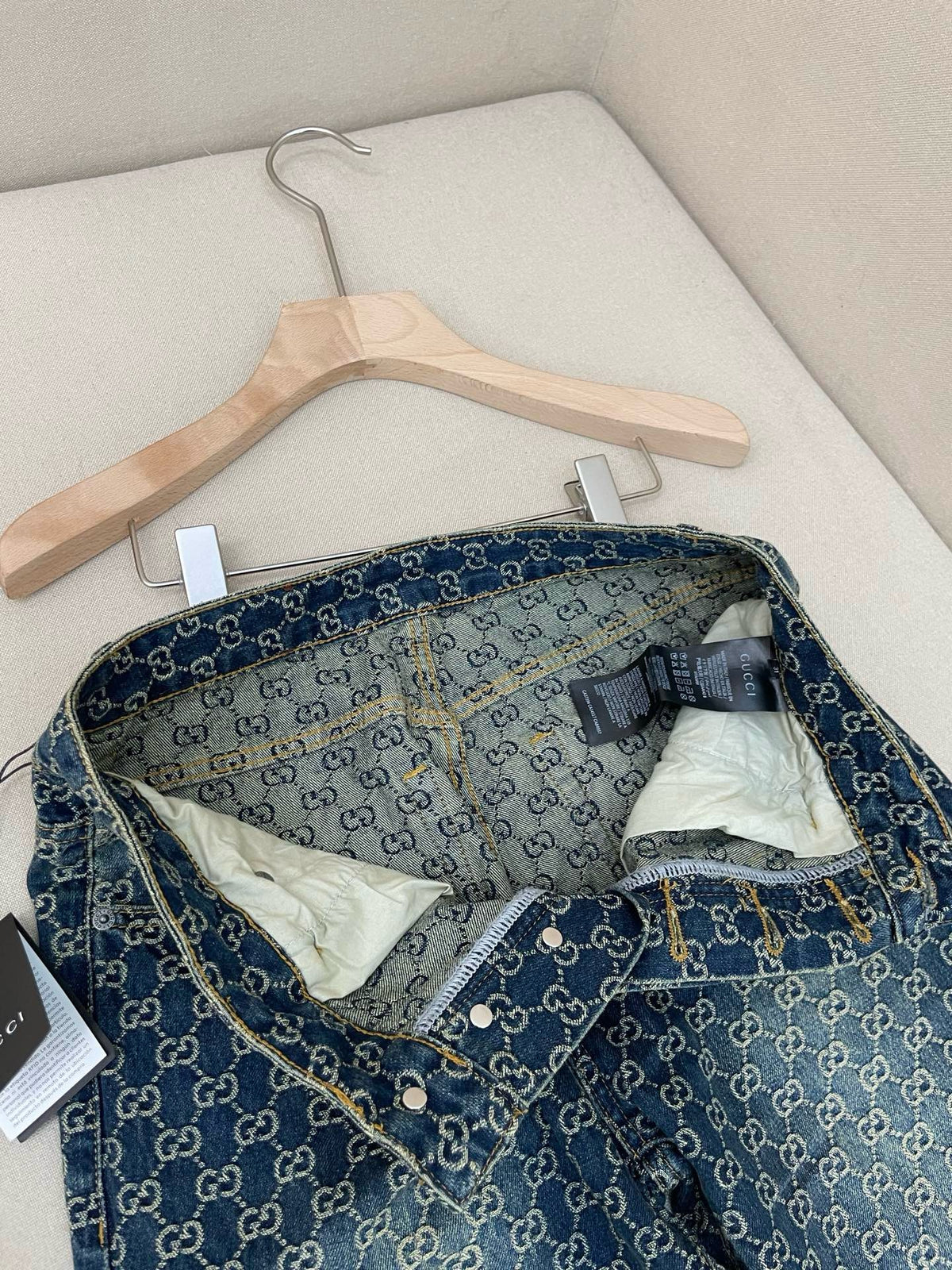 Gucci GG Cotton Denim Jacquard Pants