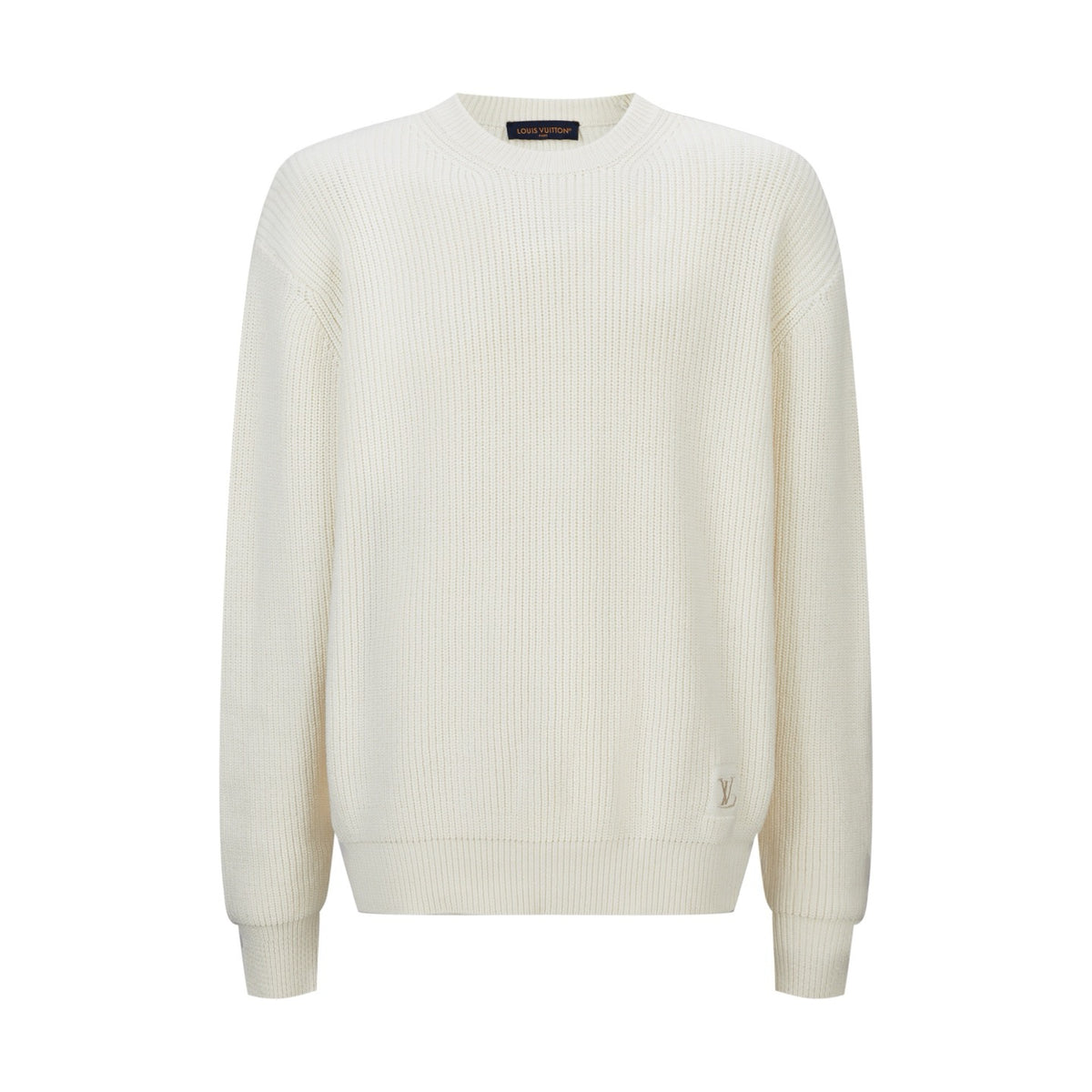 Louis Vuitton Embroidered Signature Cashmere Crewneck "Milky White"