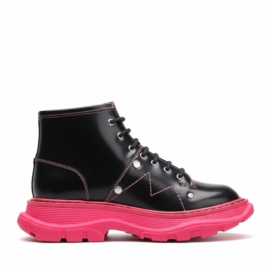 Alexander McQueen Ankle Boots "Black-Pink"