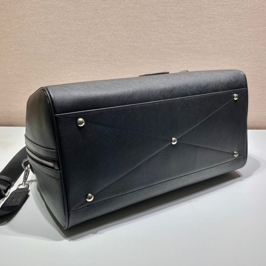 Prada Saffiano Leather Travel Bag "Black"