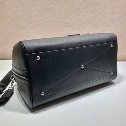 Prada Saffiano Leather Travel Bag "Black"