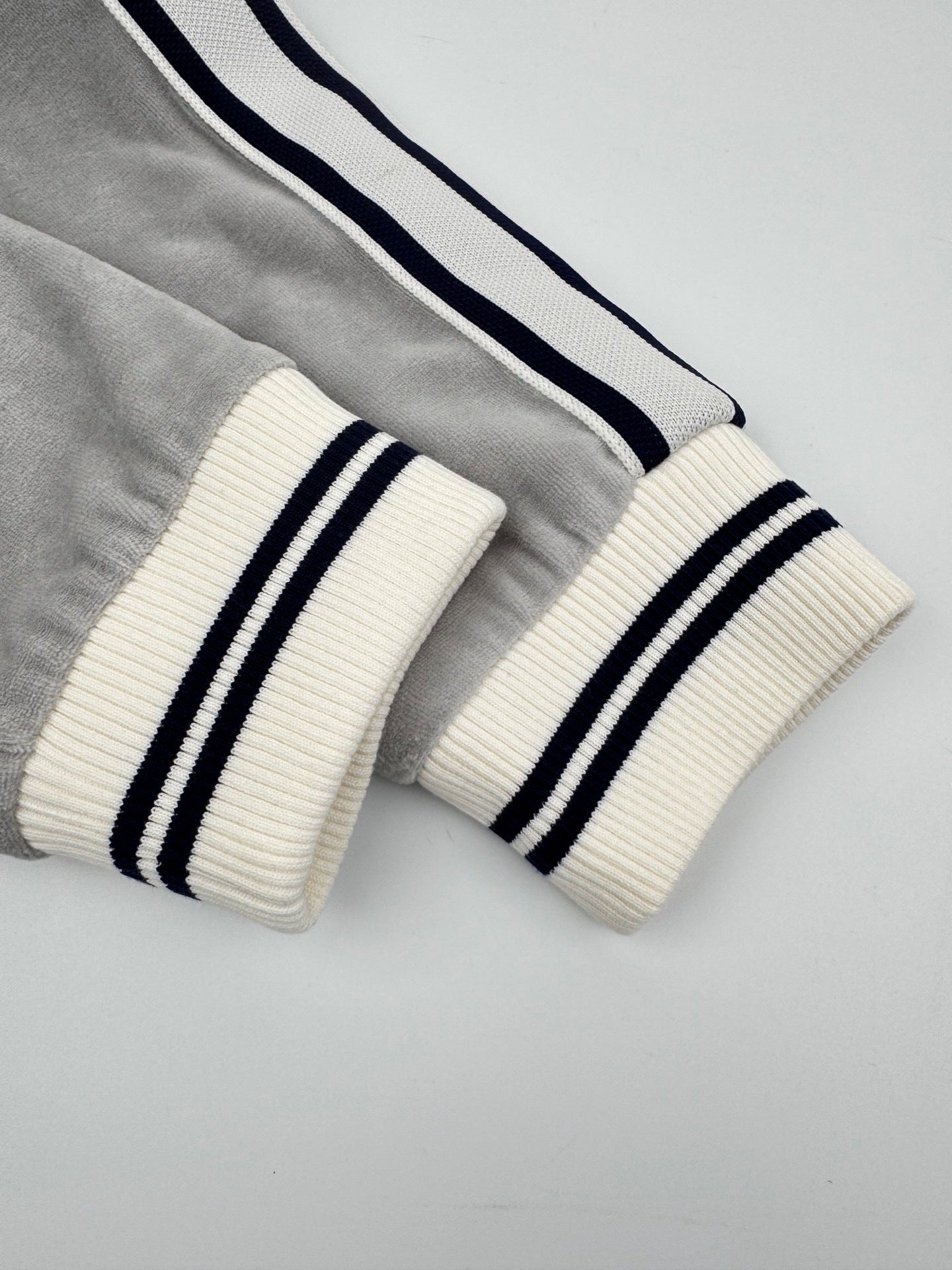 Celine Velvet Tracksuit Zip-up Hoodie "Grey"