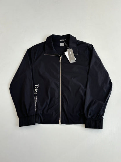Dior Zipped Shirt with Dior Montaigne Embroidery "Black Technical Fabric"