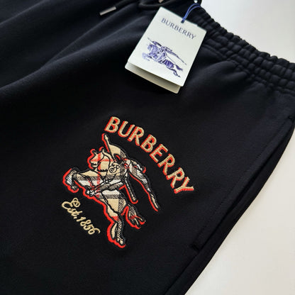 Burberry Knight Check Cotton Track Pants "Black"