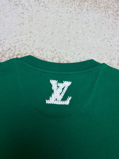 Louis Vuitton Embroidered Signature Short-Sleeved T-Shirt "Vibrant Green"