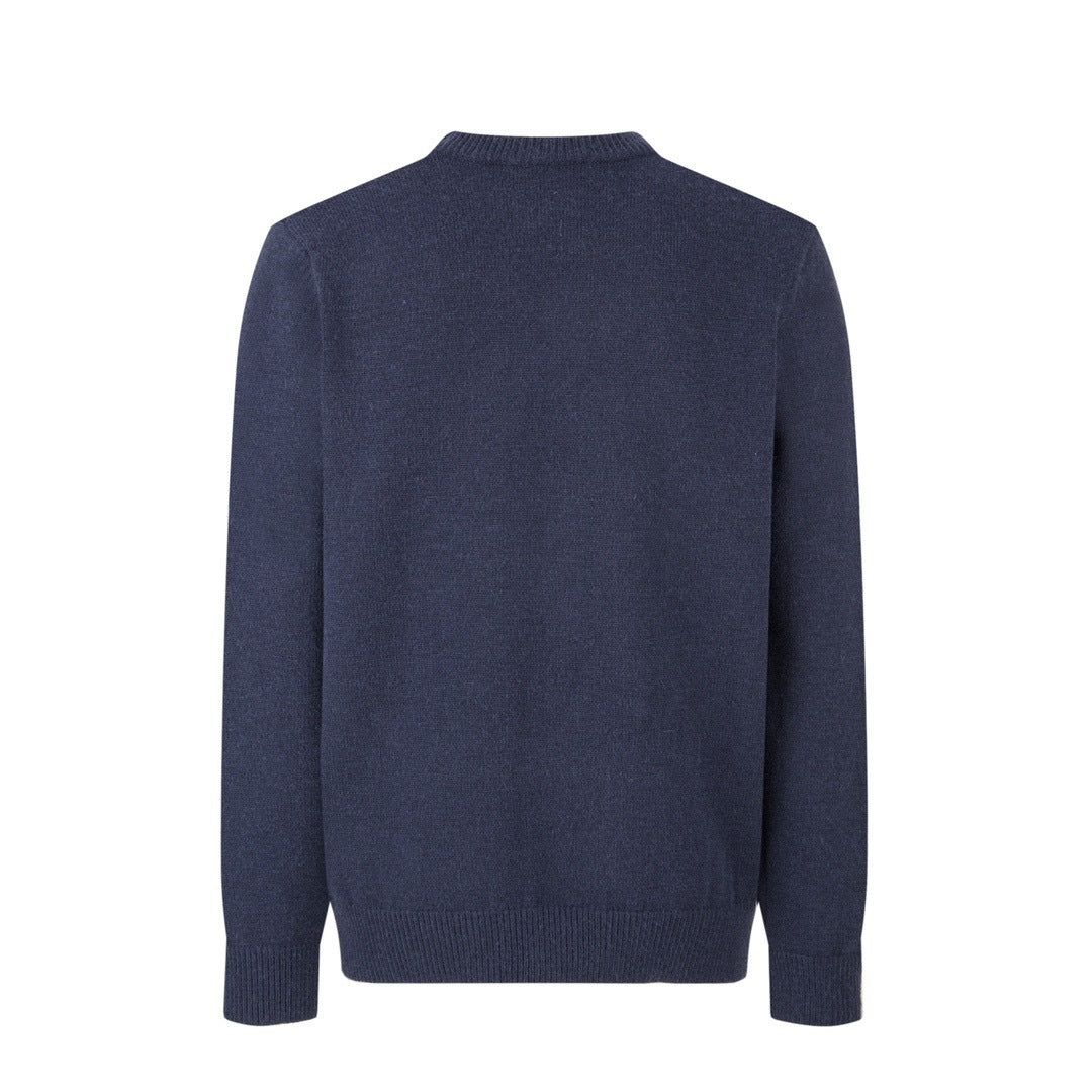 Gucci Wool Sweater with Gucci Intarsia "Dark Blue"