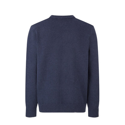 Gucci Wool Sweater with Gucci Intarsia "Dark Blue"