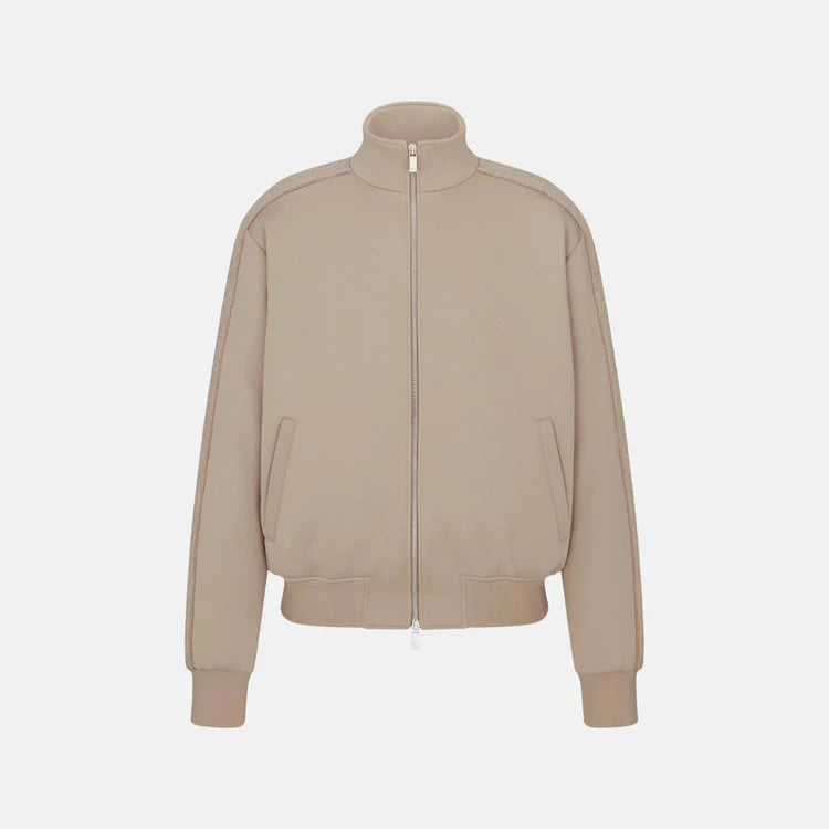 Dior Oblique Track Jacket "Beige Cotton-Blend Jersey"
