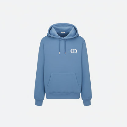 Dior CD Icon Hooded Sweatshirt "Sky Blue Cotton Fleece"