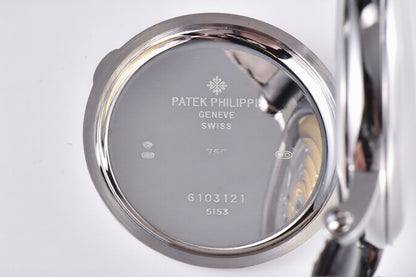 Patek Philippe Calatrava 38mm Black Leather White Dial