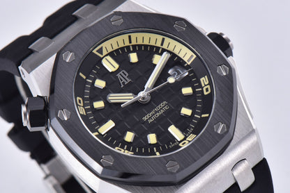 Audemars Piguet Royal Oak Offshore Diver 42mm Black Strap Black Dial