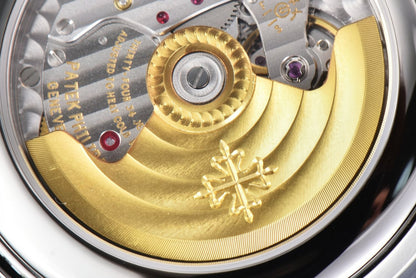 Patek Philippe Grand Complications Moonphase 38.5mm Black Leather White Dial