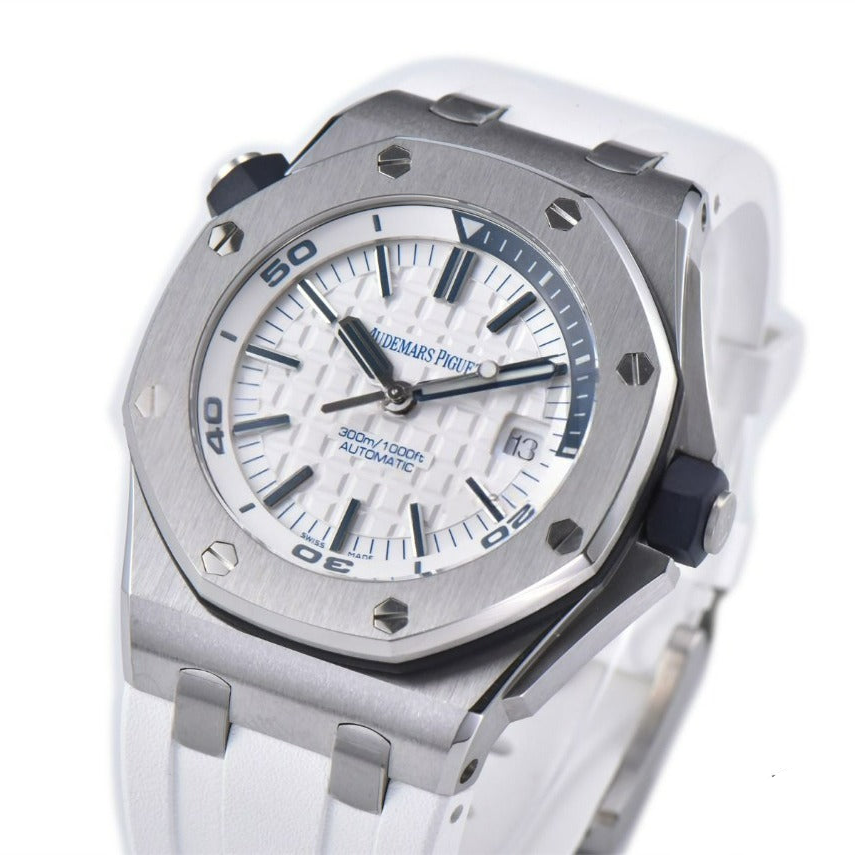 Audemars Piguet Royal Oak Offshore Diver 42mm White Strap White Dial