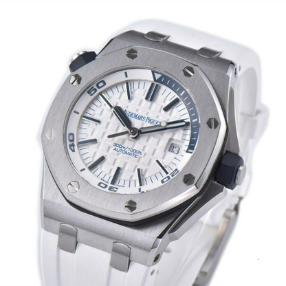 Audemars Piguet Royal Oak Offshore Diver 42mm White Strap White Dial