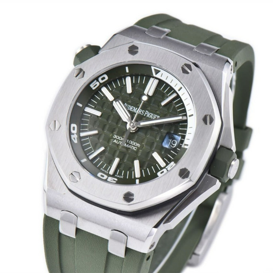 Audemars Piguet Royal Oak Offshore Diver 42mm Green Strap Green Dial