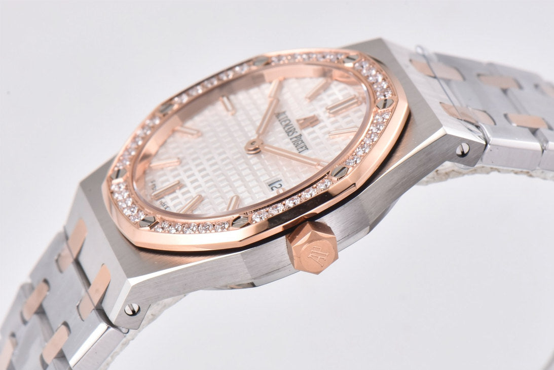 Audemars Piguet Royal Oak 33mm Rose Gold White Dial