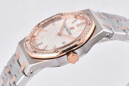 Audemars Piguet Royal Oak 33mm Rose Gold White Dial