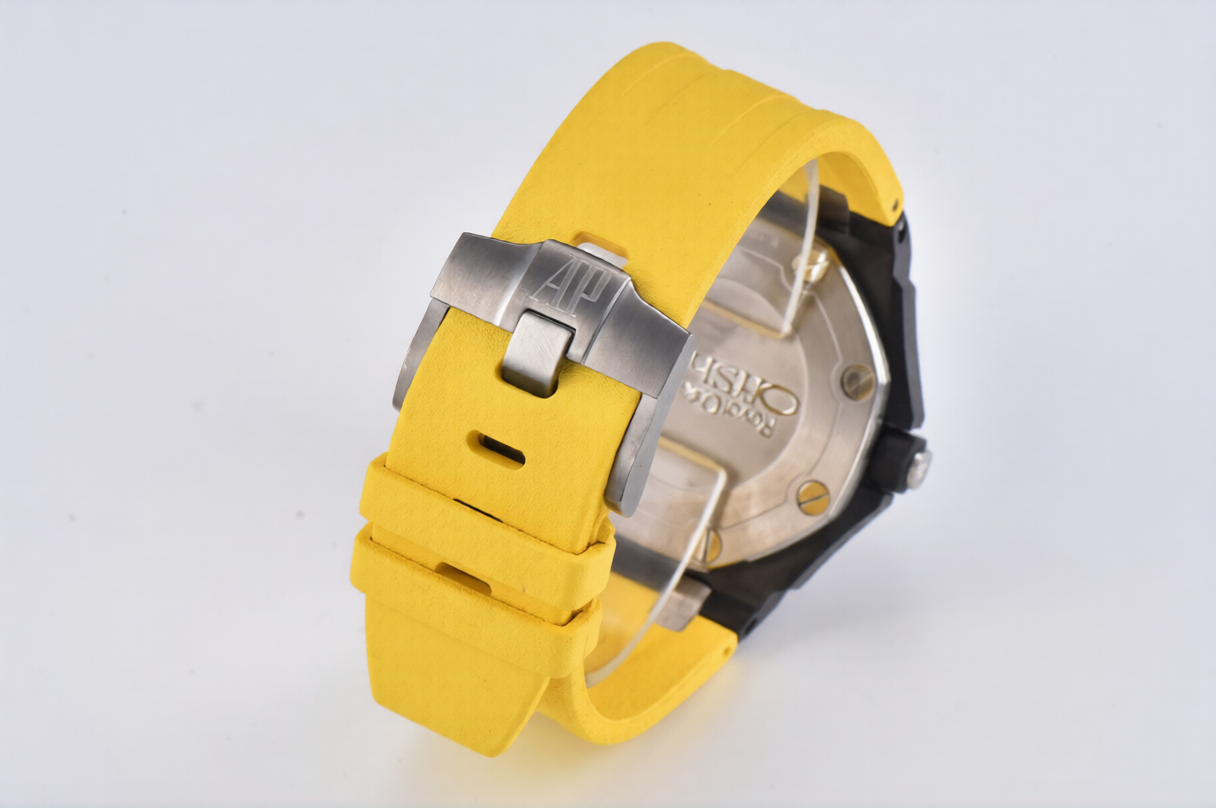 Audemars Piguet Royal Oak Offshore Diver 42mm Yellow Strap Black Dial Forged Carbon