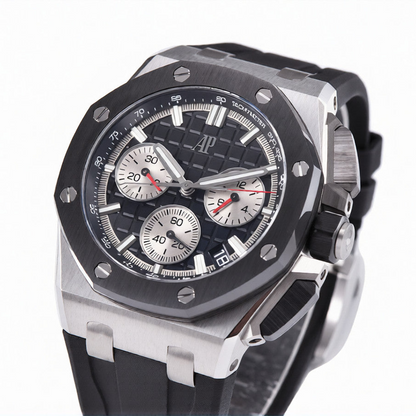 Audemars Piguet Royal Oak Offshore Diver 43mm Black Strap Black-Silver Dial