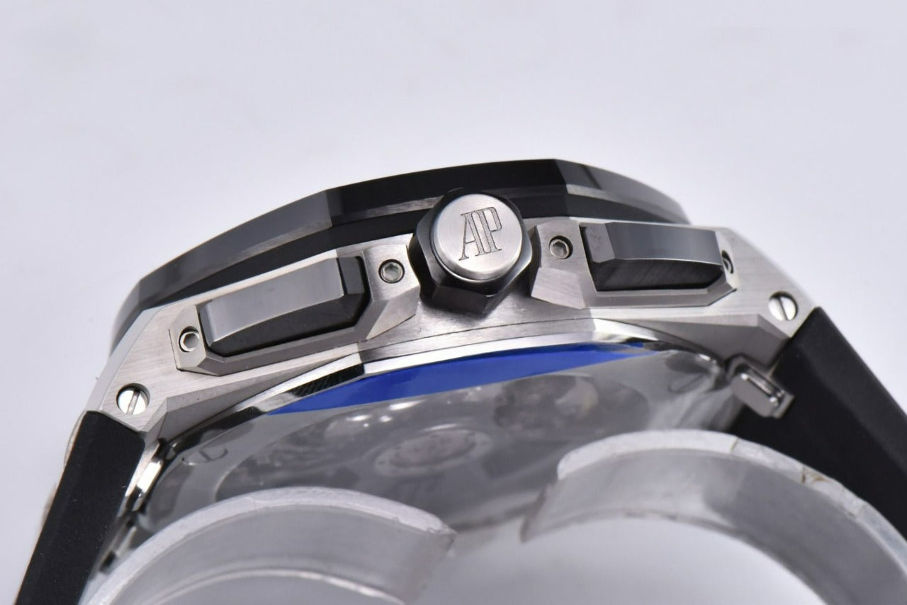 Audemars Piguet Royal Oak Offshore Diver 43mm Black Strap Black-Silver Dial