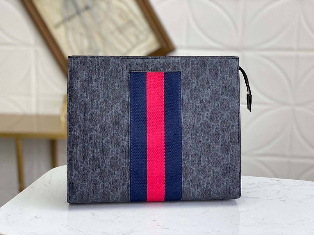 Gucci GG Supreme Sherry Line GG Web Pouch