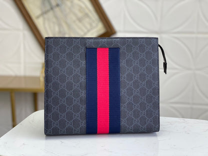 Gucci GG Supreme Sherry Line GG Web Pouch