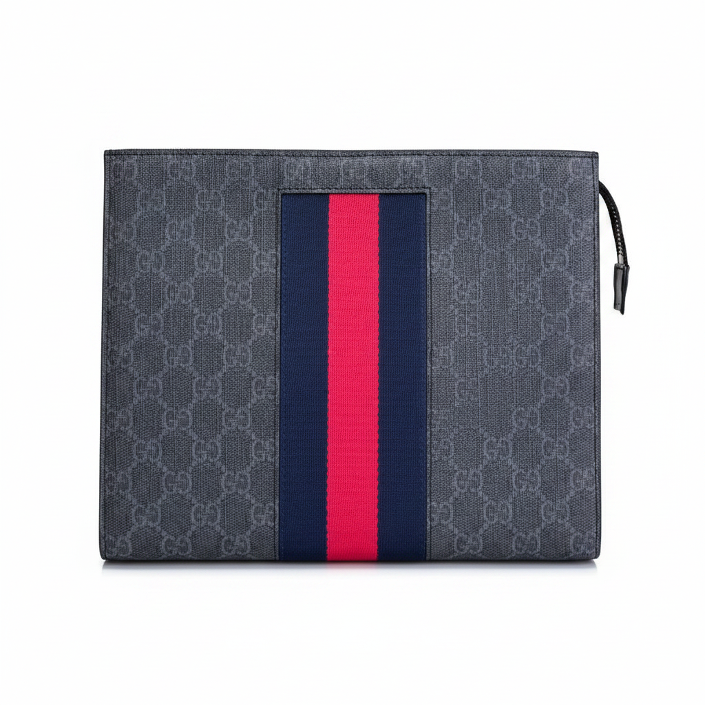 Gucci GG Supreme Sherry Line GG Web Pouch